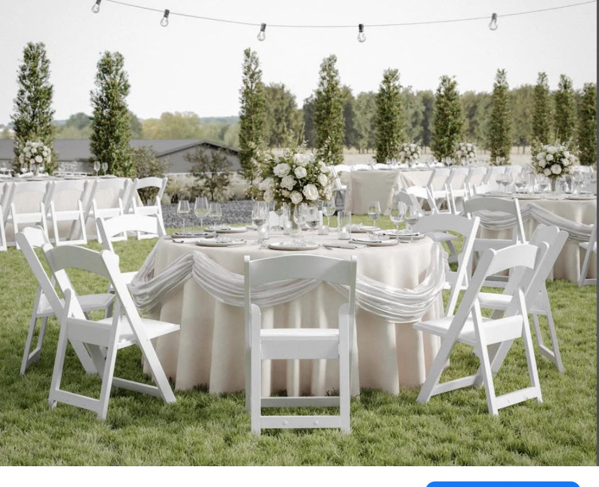 White Folding Resin Chair