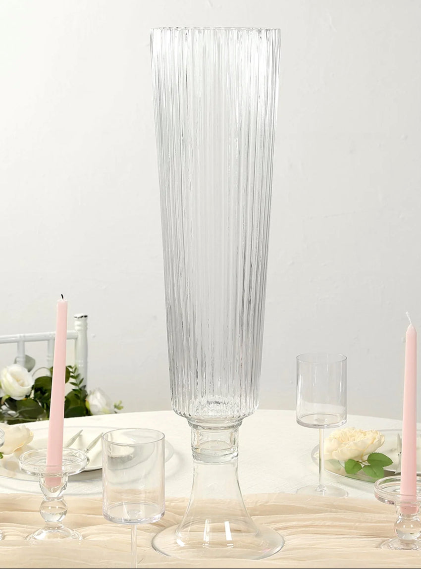 Trumpet clear floral vases