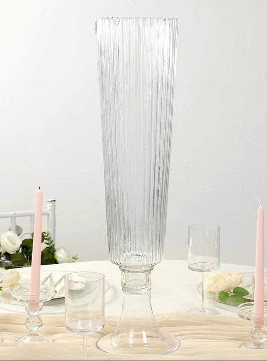 Trumpet clear floral vases