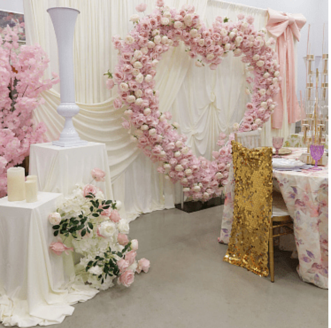 Floral heart arches