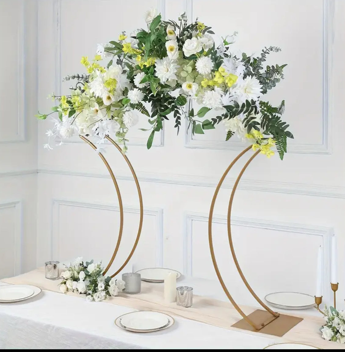 Gold Metal Floral Arch Frame