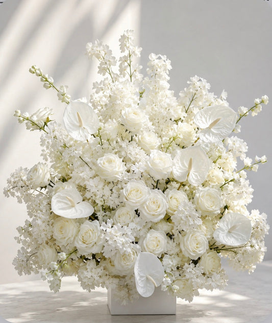 White Rose Cherry Blossom Floral
