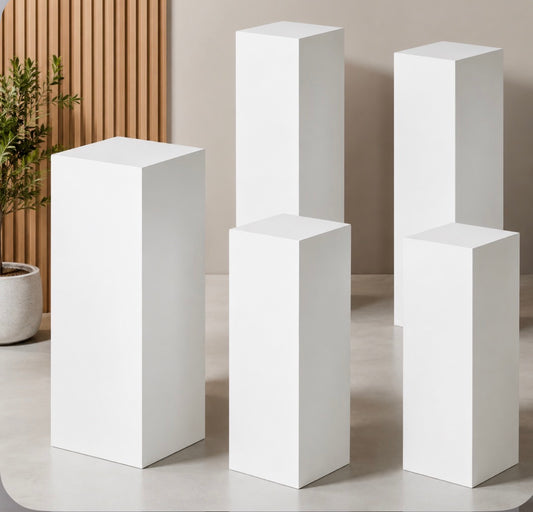 White rectangle pedestals set 5