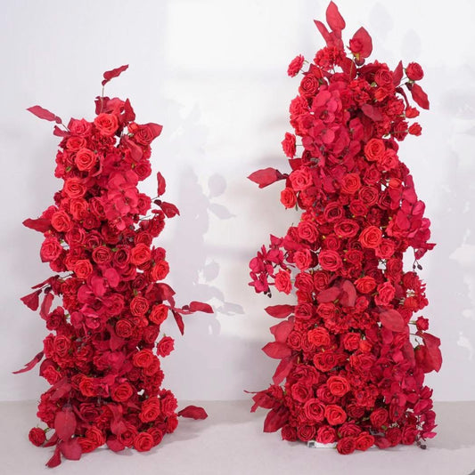 Red floral arches