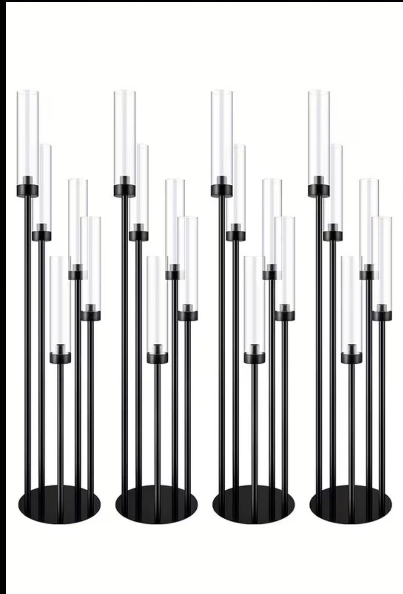 Large Black 5-Arm Candelabra