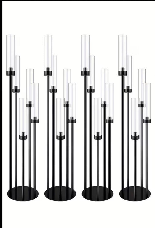 Large Black 5-Arm Candelabra