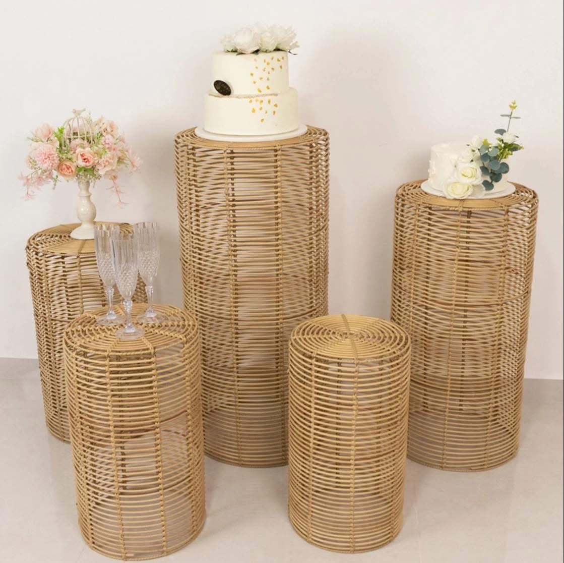 Natural Woven Rattan Stands